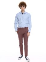 Παντελόνι σε ανοικτό μπορντό LUCAS 4541 - Image 5