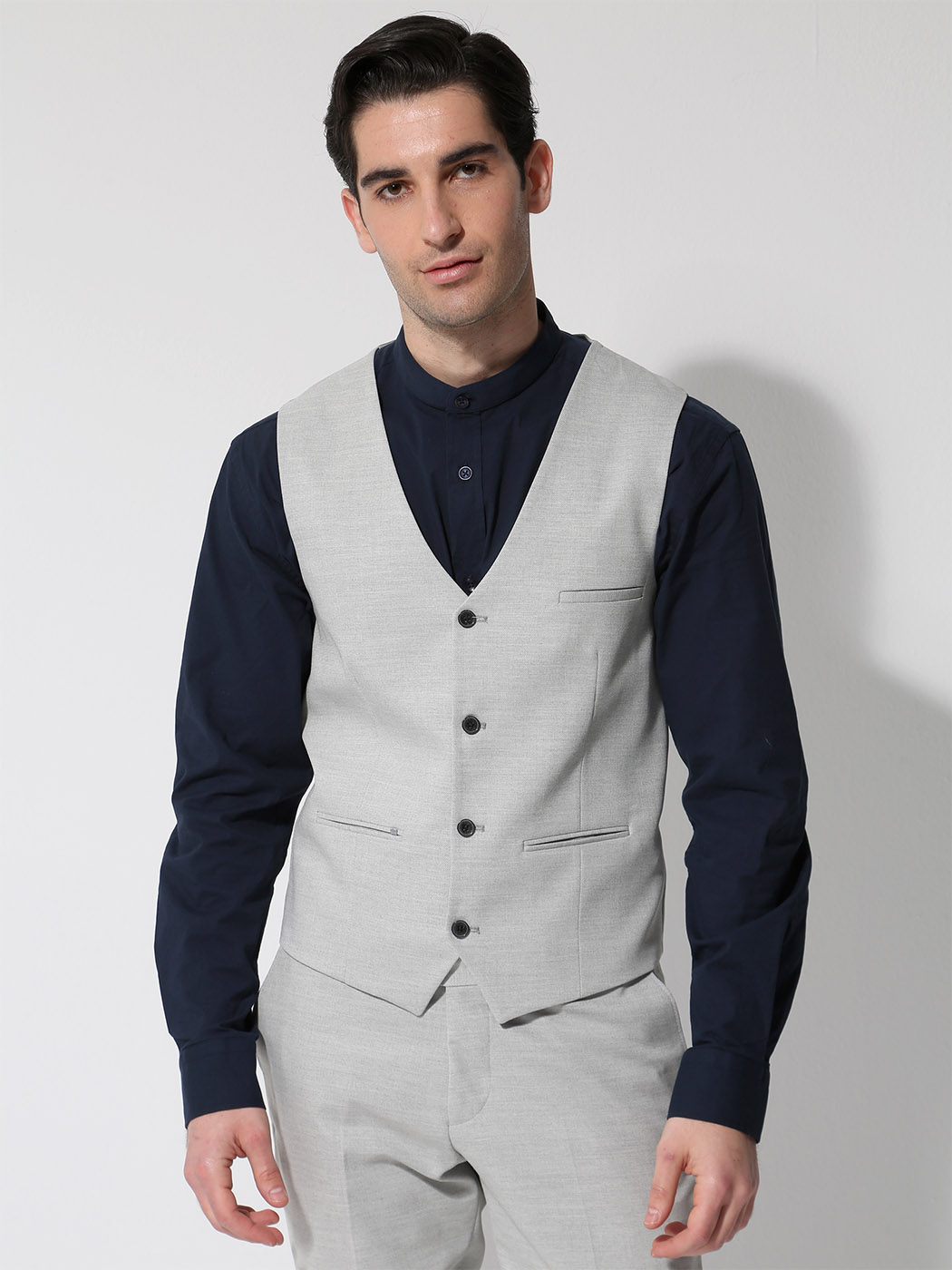 1990 ΓΚΡΙ (5) copy Ανδρικό Γιλέκο Με Κουμπάκια LUCA 9990 Γκρι - Image 1