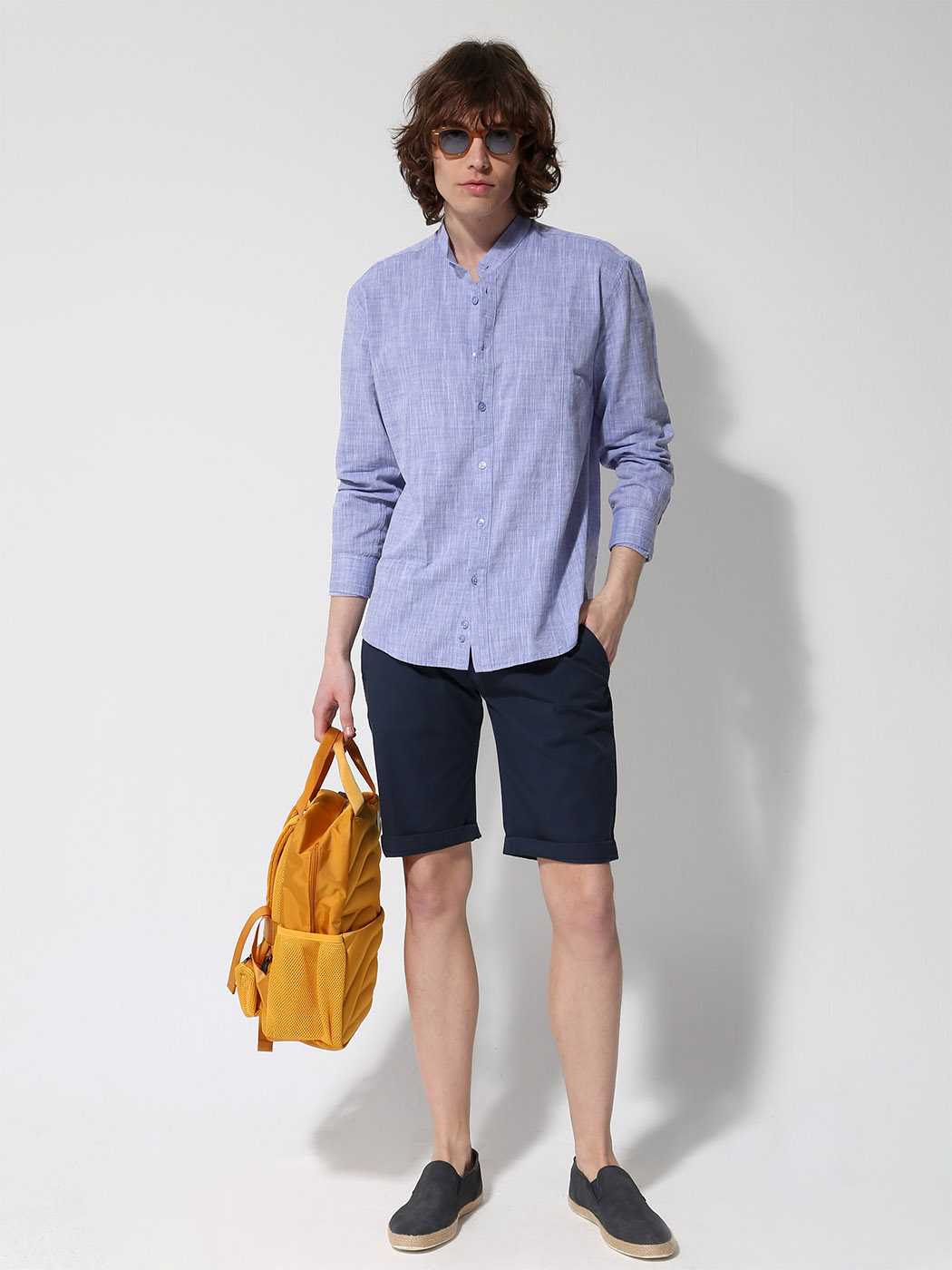 33-455069 BLUE (4) copy Βερμούδα Chinos Elastic CARINA 33-455069 Μπλε - Image 1