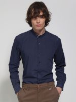 Πουκάμισο Με Μάο Γιακά MARAKES 33-7369 Μπλε Slim-fit - Image 3