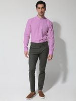 Πουκάμισο Λινό Με Μάο Γιακά Ardito 33-6112 Μοβ Slim Fit - Image 2