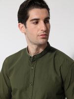 Πουκάμισο Με Μάο Γιακά MARAKES 33-7369 Χακί Slim-fit - Image 2