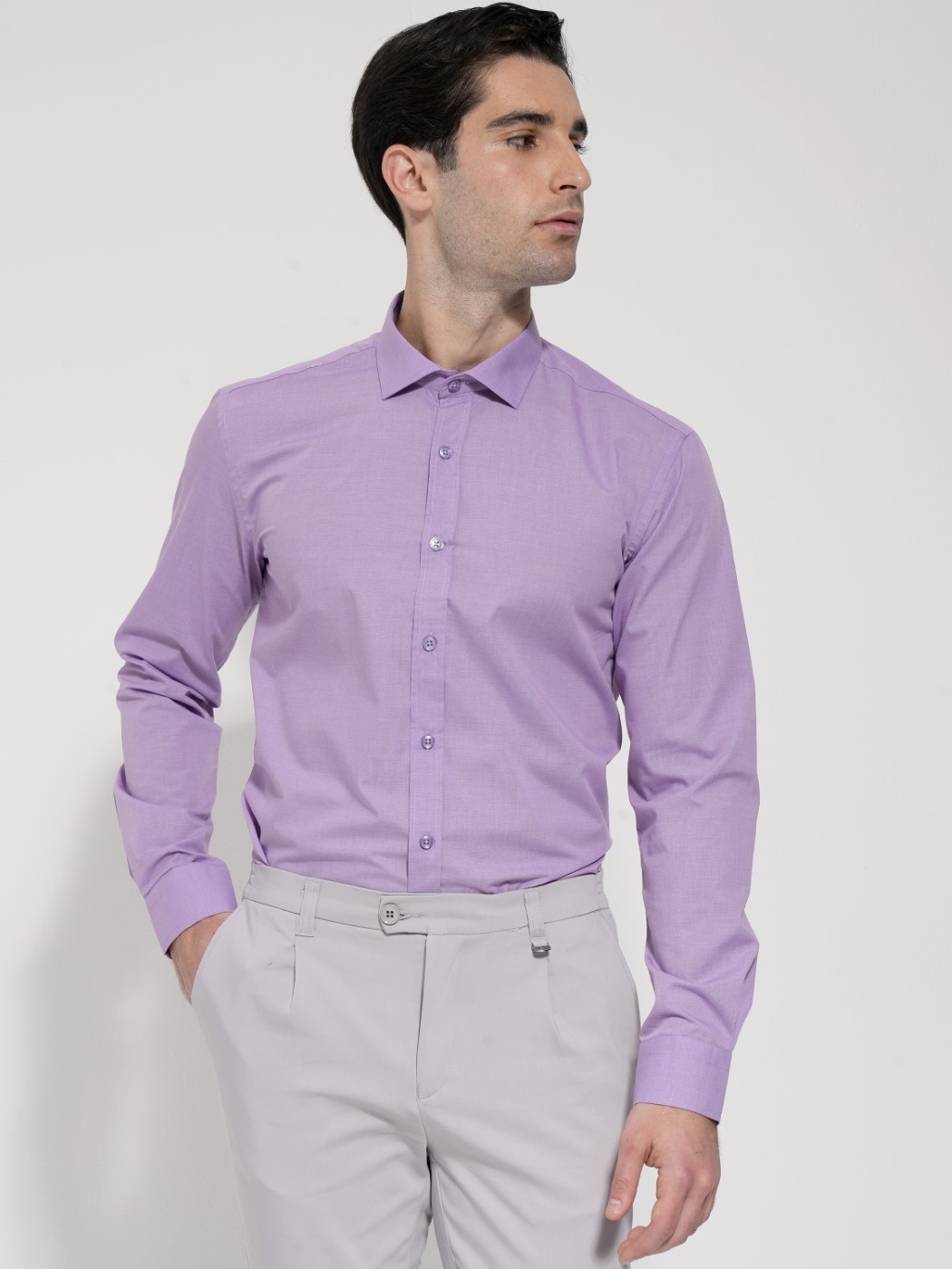 z0038 Πουκάμισο GENARO 33-7350 Μοβ Slim-fit - Image 1