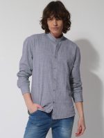 Πουκάμισο Λινό Με Μάο Γιακά Ardito 33-6112 Indigo Slim Fit - Image 3