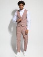 Ανδρικό Υφασμάτινο Γιλέκο LENON 9468 Dusty Pink - Image 3