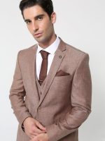 Ανδρικό Κοστούμι Με γιλέκο HENRY 1997 Camel - Image 4