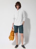 Βερμούδα Chinos Elastic CARINA 33-455069 Πετρόλ - Image 4