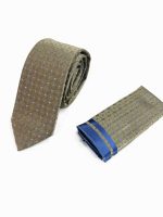Ανδρική Γραβάτα Με Μαντηλάκι 33-6099 Beige 7