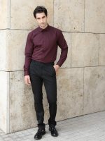 Πουκάμισο GENARO 33-7350 Μπορντό Slim-fit - Image 6