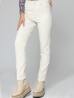 Γυναικείο Κοτλέ Παντελόνι High Fit NESS 7435 Εκρού