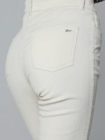 Γυναικείο Κοτλέ Παντελόνι High Fit NESS 7435 Εκρού - Image 5