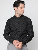 Πουκάμισο SANDIAGO 33-7395 Μαύρο Με Σχέδιο Slim-fit