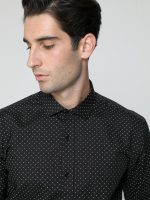 Πουκάμισο SANDIAGO 33-7395 Μαύρο Με Σχέδιο Slim-fit - Image 2