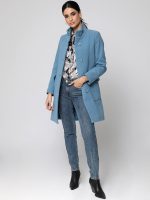 Γυναικείο Παλτό Με Ζώνη LESIA 8617 Σιελ - Image 5