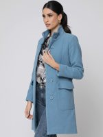 Γυναικείο Παλτό Με Ζώνη LESIA 8617 Σιελ - Image 4