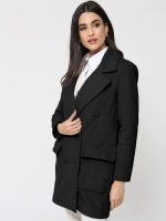 Γυναικείο Σταυρωτό Παλτό SONYA 8619 Μαύρο