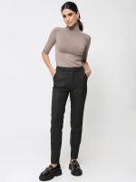 Γυναικείο Υφασμάτινο Παντελόνι High Fit ISABELLE 7699 Ανθρακί