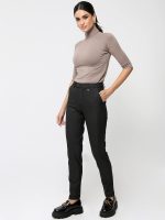 Γυναικείο Υφασμάτινο Παντελόνι High Fit ISABELLE 7699 Ανθρακί - Image 4