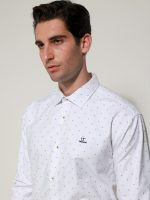 Πουκάμισο Tailor-Fit SENILLE 33-8153 Λευκό Με Σχέδιο Φαρδιά γραμμή - Image 4