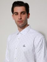 Πουκάμισο Tailor-Fit SENILLE 33-8153 Λευκό Με Σχέδιο Φαρδιά γραμμή - Image 3