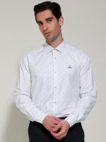 Πουκάμισο Tailor-Fit SENILLE 33-8153 Λευκό Με Σχέδιο Φαρδιά γραμμή