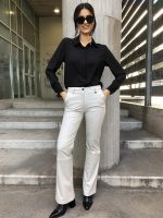 Γυναικείο Παντελόνι Καμπάνα High Fit NATALIE 7610 Εκρού - Image 2