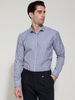 Ανδρικό Slim Ριγέ Πουκάμισο SILVANO 33-7401 Λευκό/Μπλε Slim-fit