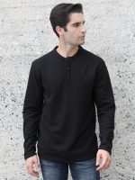 Μπλούζα Με Λεπτή Πλέξη Και Κουμπάκια TRAVIS 206033 Μαύρο - Image 2