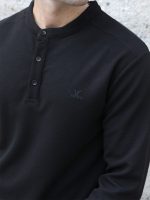 Μπλούζα Με Λεπτή Πλέξη Και Κουμπάκια TRAVIS 206033 Μαύρο - Image 4