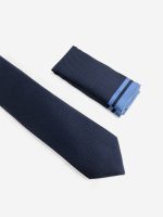 Ανδρική Γραβάτα Με Μαντηλάκι 33-6099 Dark Blue 4 - Image 2