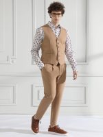 Ανδρικό Μοντέρνο Γιλέκο Mattia 220-930 Καμηλό - Image 4