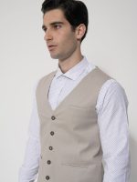 Ανδρικό Στιλάτο Γιλέκο Dack 9487 Μπεζ - Image 4