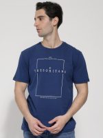 Ανδρικό Βαμβακερό Κοντομάνικο T-shirt Fun 207032 Μπλε - Image 3