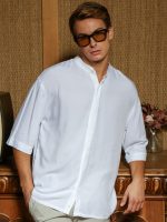 Πουκαμίσα Με Μάο Γιακά Και Μανίκι 3/4 Kody 33-7405 Λευκό Slim-fit