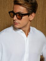 Πουκαμίσα Με Μάο Γιακά Και Μανίκι 3/4 Kody 33-7405 Λευκό Slim-fit - Image 2