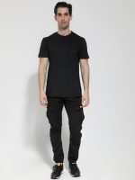 Βαμβακερό T-shirt Με Ιδιαίτερη Πλέξη Roan 207017 Μαύρο - Image 4