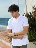 Βαμβακερό T-shirt Με Ιδιαίτερη Πλέξη Kester 207025 Λευκό