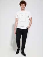 Ανδρικό Βαμβακερό Κοντομάνικο T-shirt Fun 207032 Λευκό - Image 4