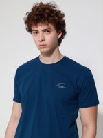 Ανδρικό Βαμβακερό Κοντομάνικο T-shirt Silvio 33-207030 Μπλε - Image 4