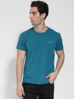 Ανδρικό Βαμβακερό Κοντομάνικο T-shirt Silvio 33-207030 Πετρόλ - Image 5