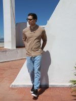 Πουκαμίσα Με Μάο Γιακά Και Μανίκι 3/4 Kody 33-7405 Μπεζ Slim-fit - Image 3