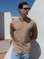 Πουκαμίσα Με Μάο Γιακά Και Μανίκι 3/4 Kody 33-7405 Μπεζ Slim-fit - Image 4