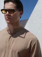 Πουκαμίσα Με Μάο Γιακά Και Μανίκι 3/4 Kody 33-7405 Μπεζ Slim-fit