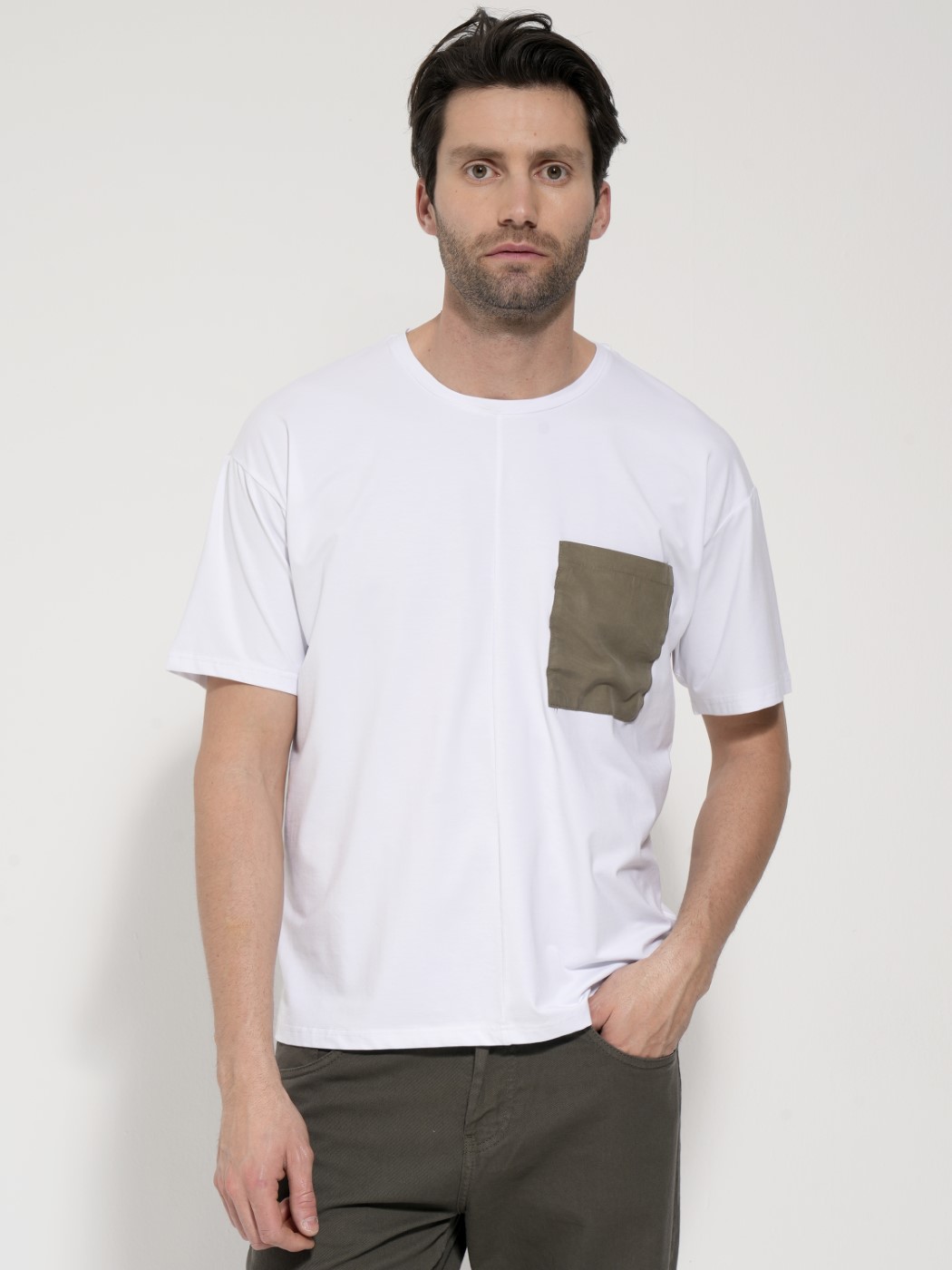 1045 Ανδρικό Κοντομάνικο T-shirt William 207028 Λευκό - Image 1