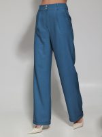 Υφασμάτινο Παντελόνι Σε Ίσια Γραμμή Silvia 7861 Μπλε