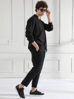 Λινό Παντελόνι Με Κορδόνι 7/8 Federico 210-931 Μαύρο - Image 2