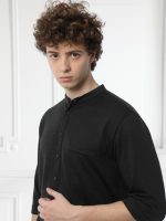 Μπλούζα T-shirt Με Κουμπιά Valerio 270-220 Μαύρο - Image 2