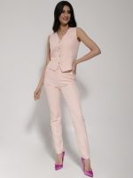 Γυναικείο Υφασμάτινο Παντελόνι LINA 7690-5 Πούδρα - Image 3