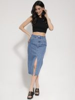 Ψηλόμεση Μίντι Jean Φούστα Claire 942038 Μπλε - Image 5