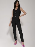 Γυναικείο Υφασμάτινο Παντελόνι LINA 7690-5 Μαύρο - Image 5